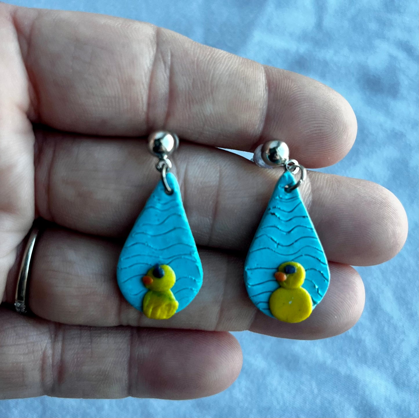 Water Element Duck Earrings