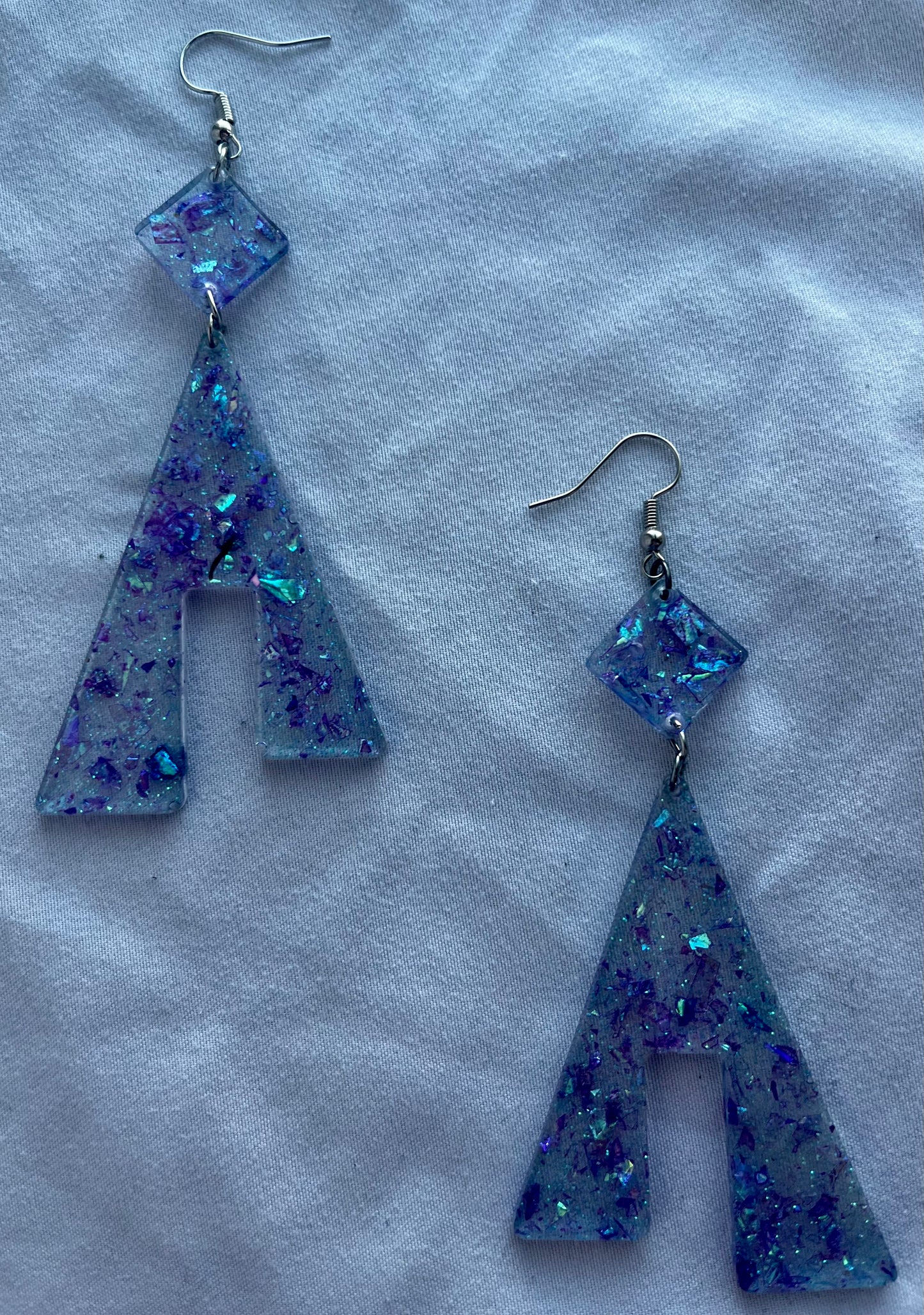 Blue Holographic Earrings