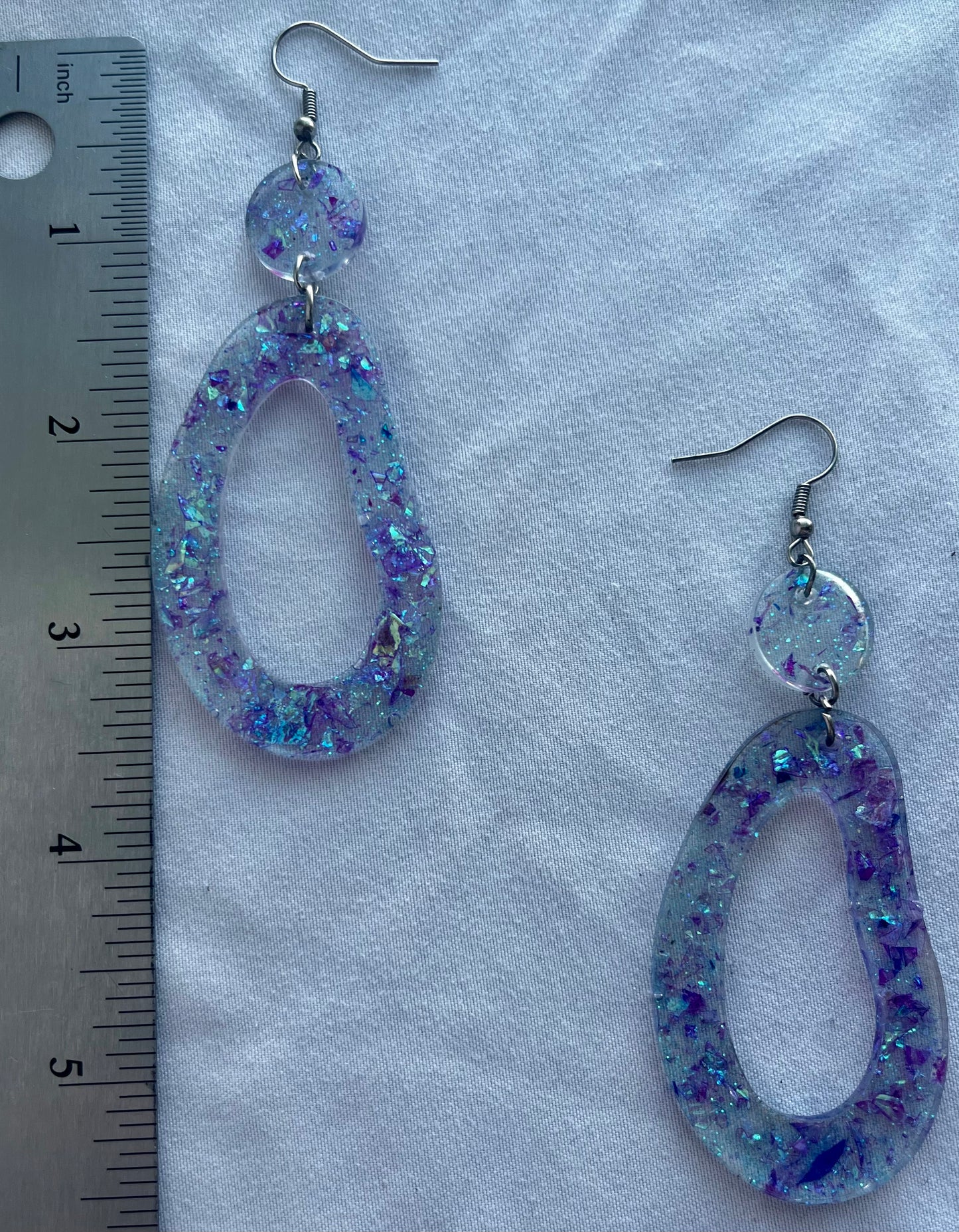 Blue Holographic Earrings