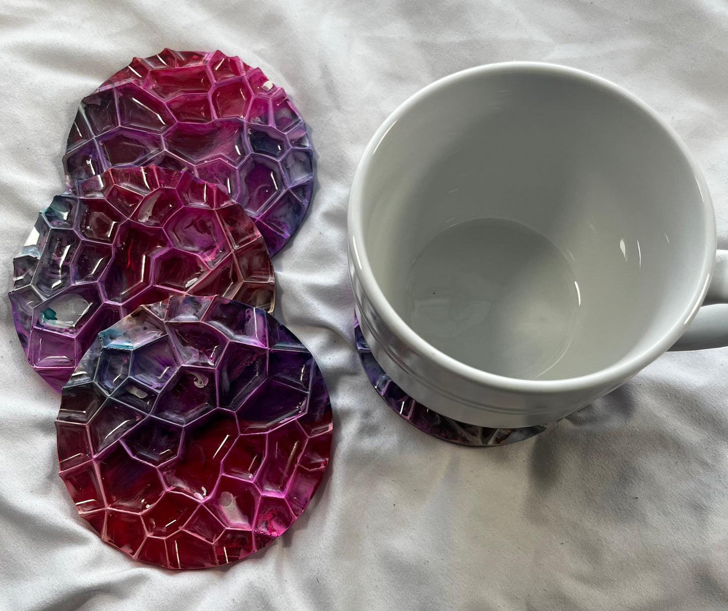 Pink Abstract Coaster Set