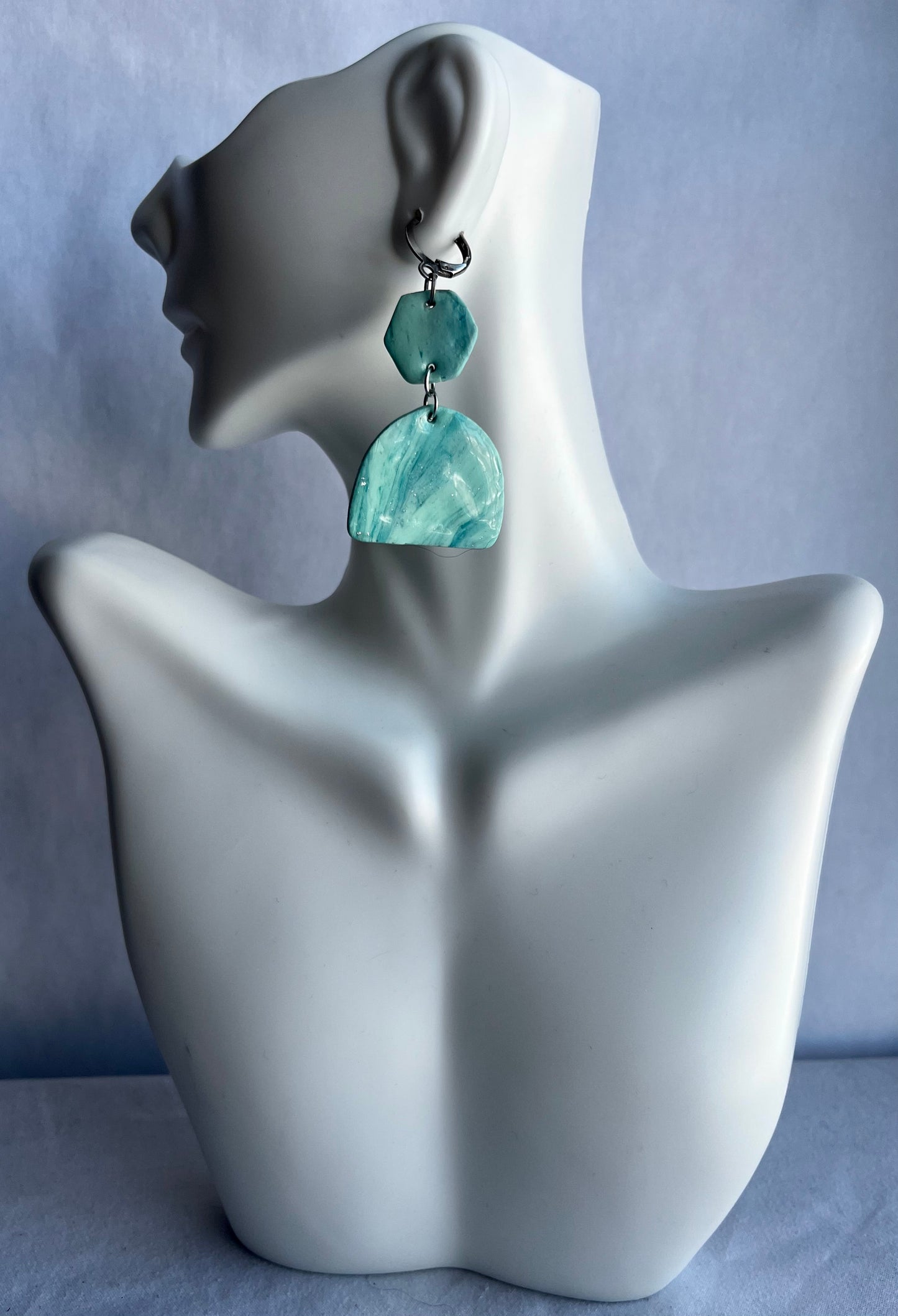 Blue Marble Earrings