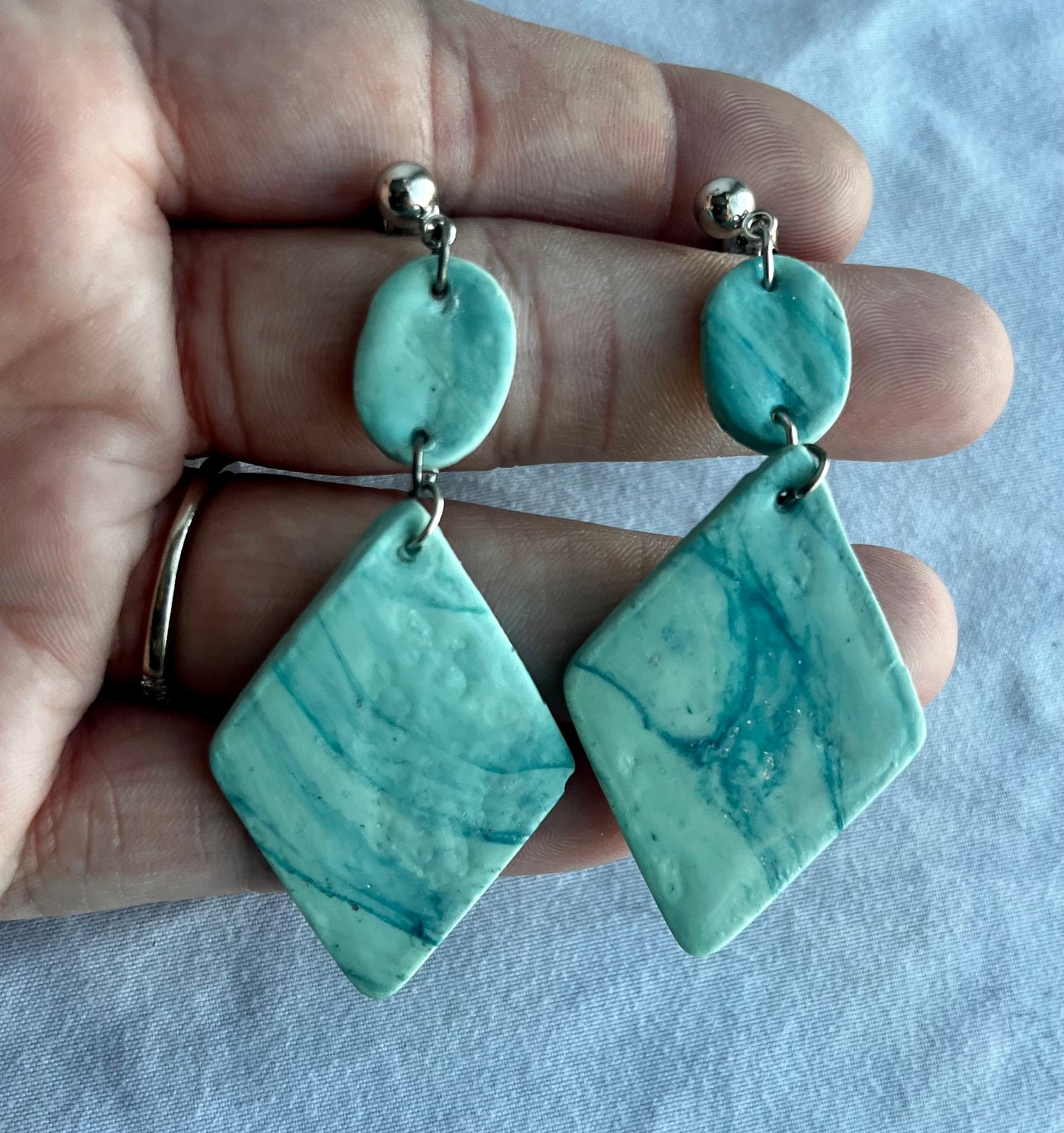 Blue Marble Earrings