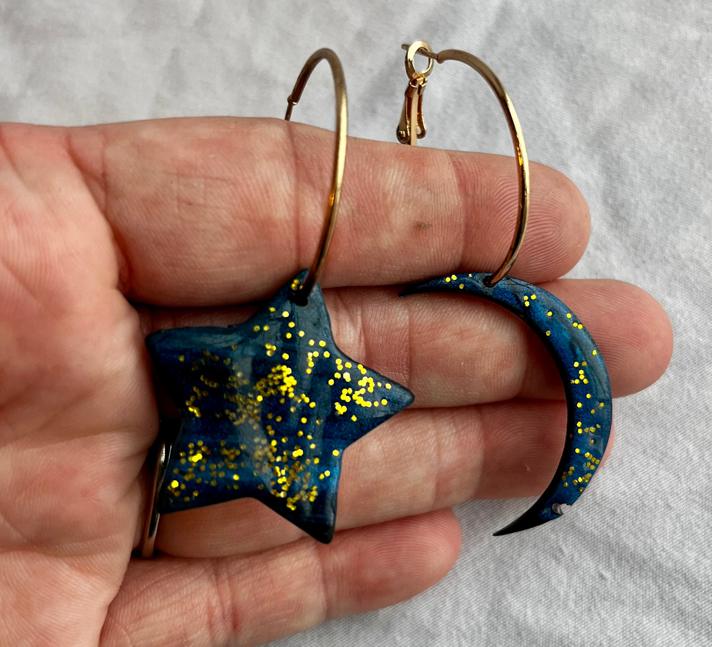 Air Element Star And Moon Hoops