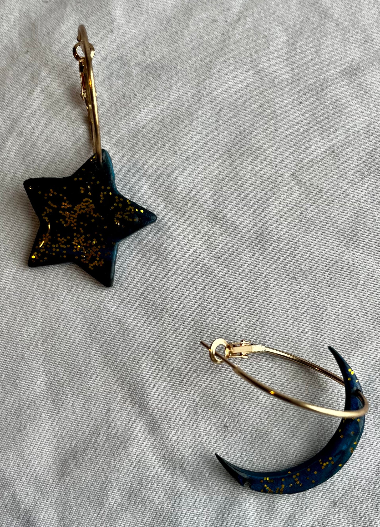 Air Element Star And Moon Hoops