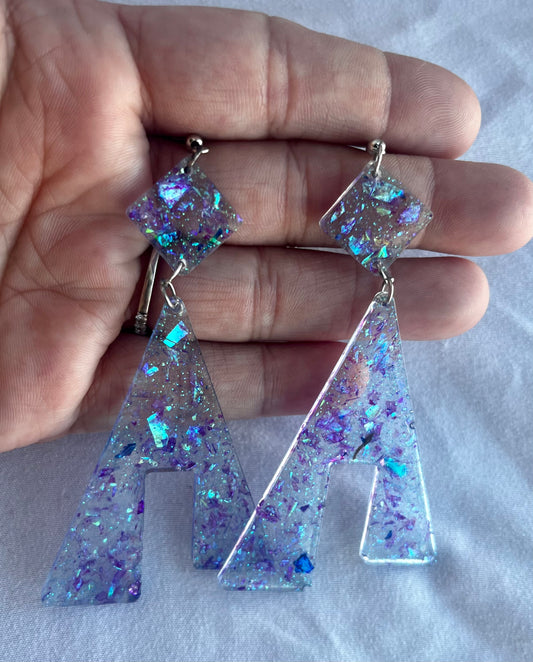 Blue Holographic Earrings