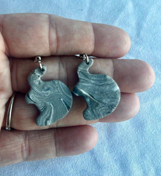 Elephant Clay Earrings