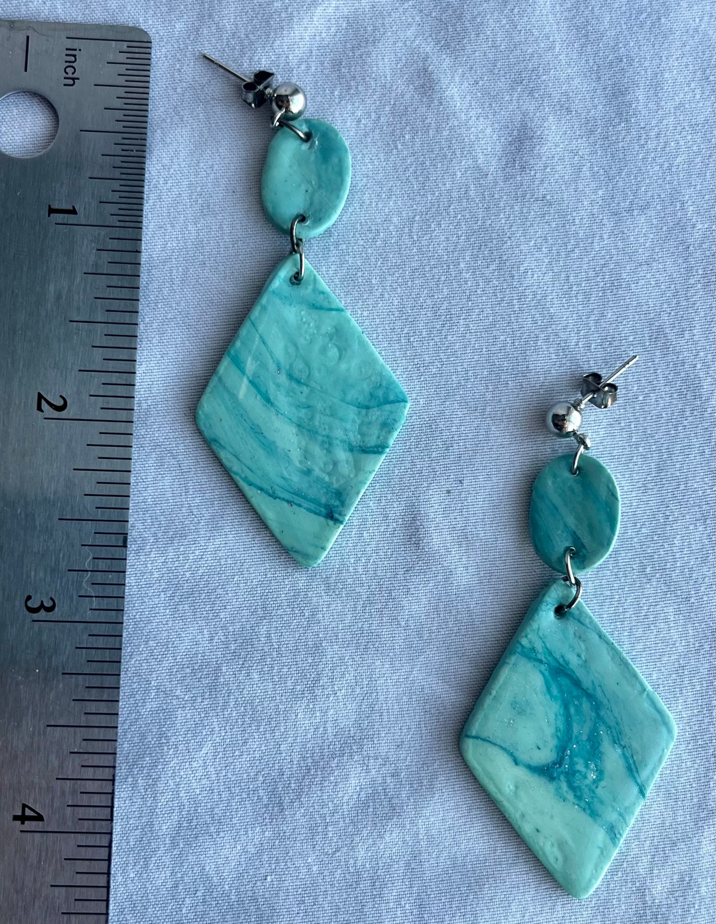 Blue Marble Earrings