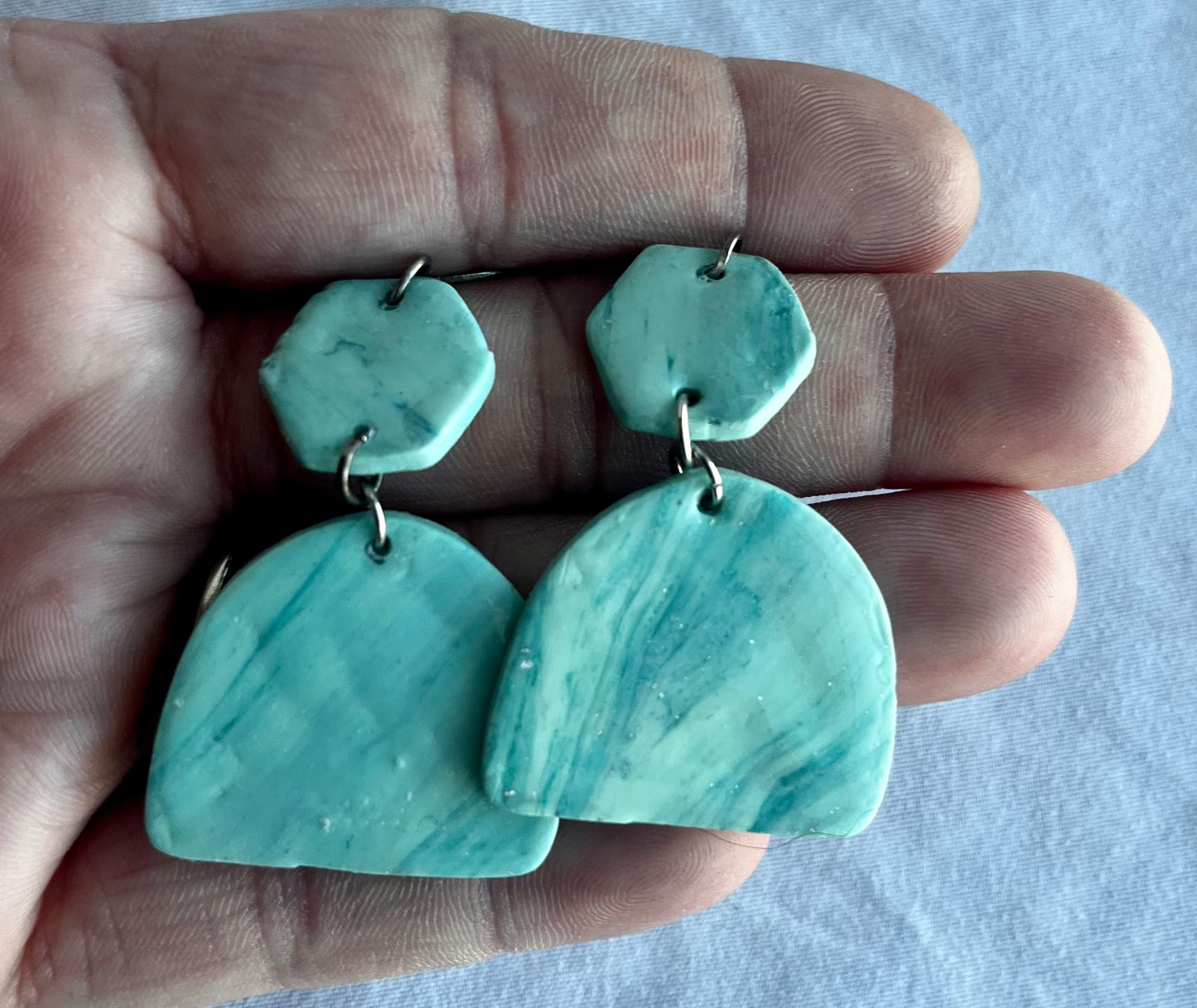 Blue Marble Earrings