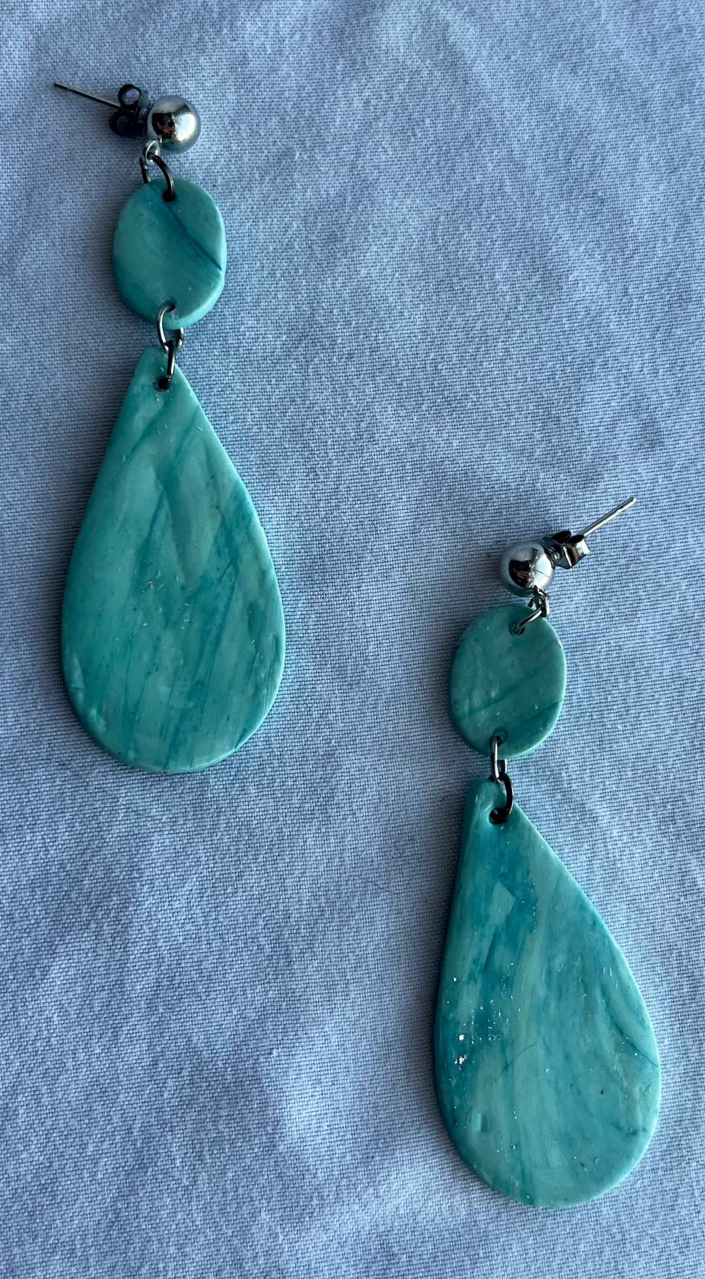 Blue Marble Earrings