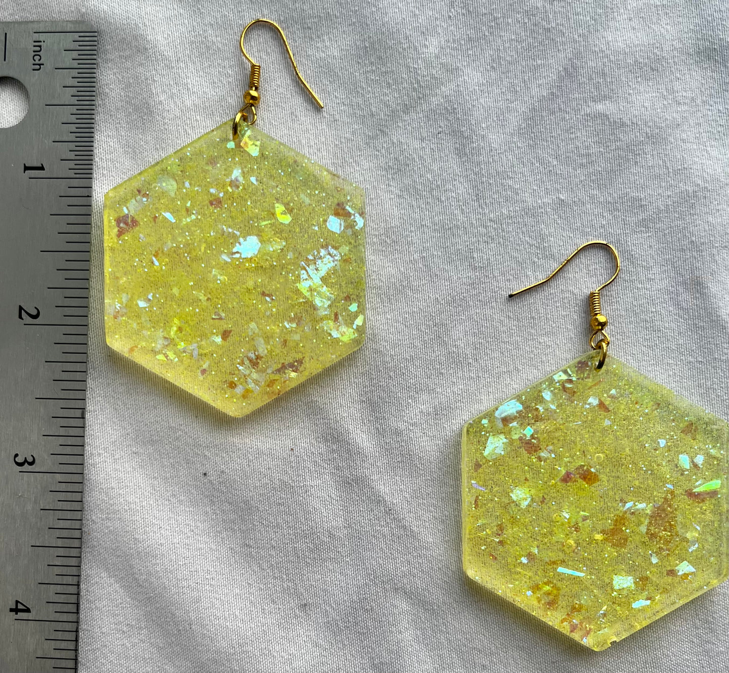 Holographic Hexagon Earrings