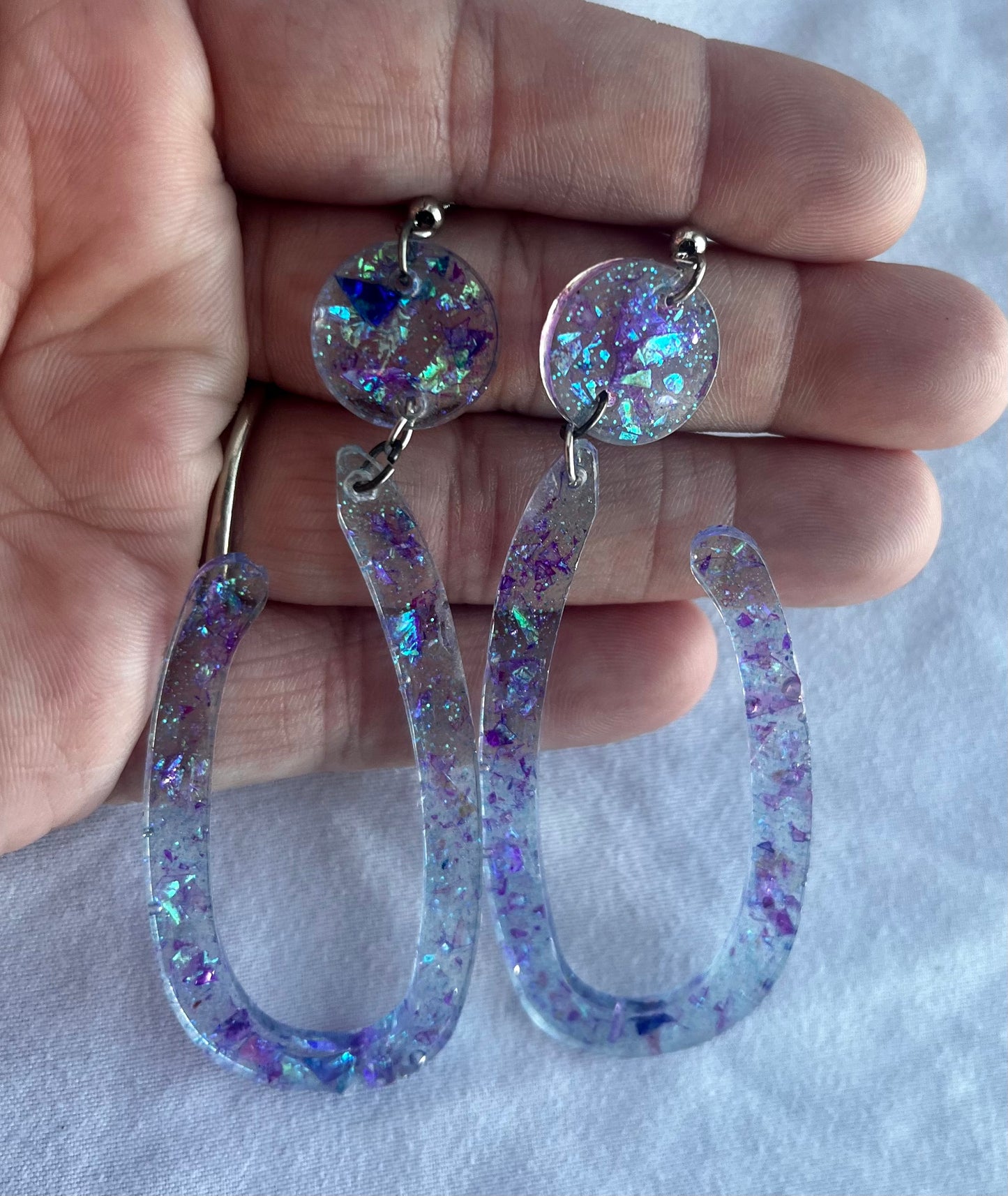 Blue Holographic Earrings