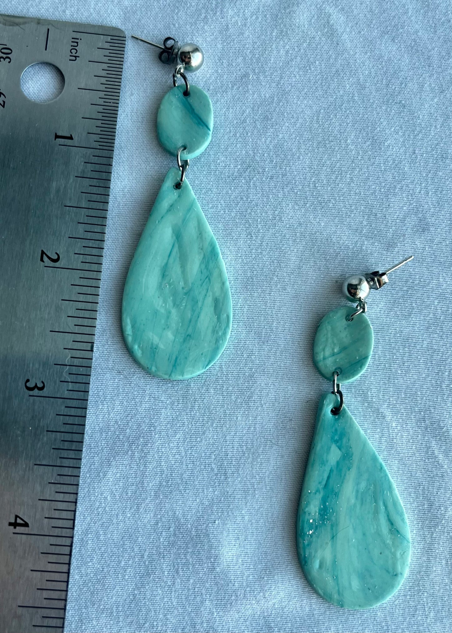 Blue Marble Earrings