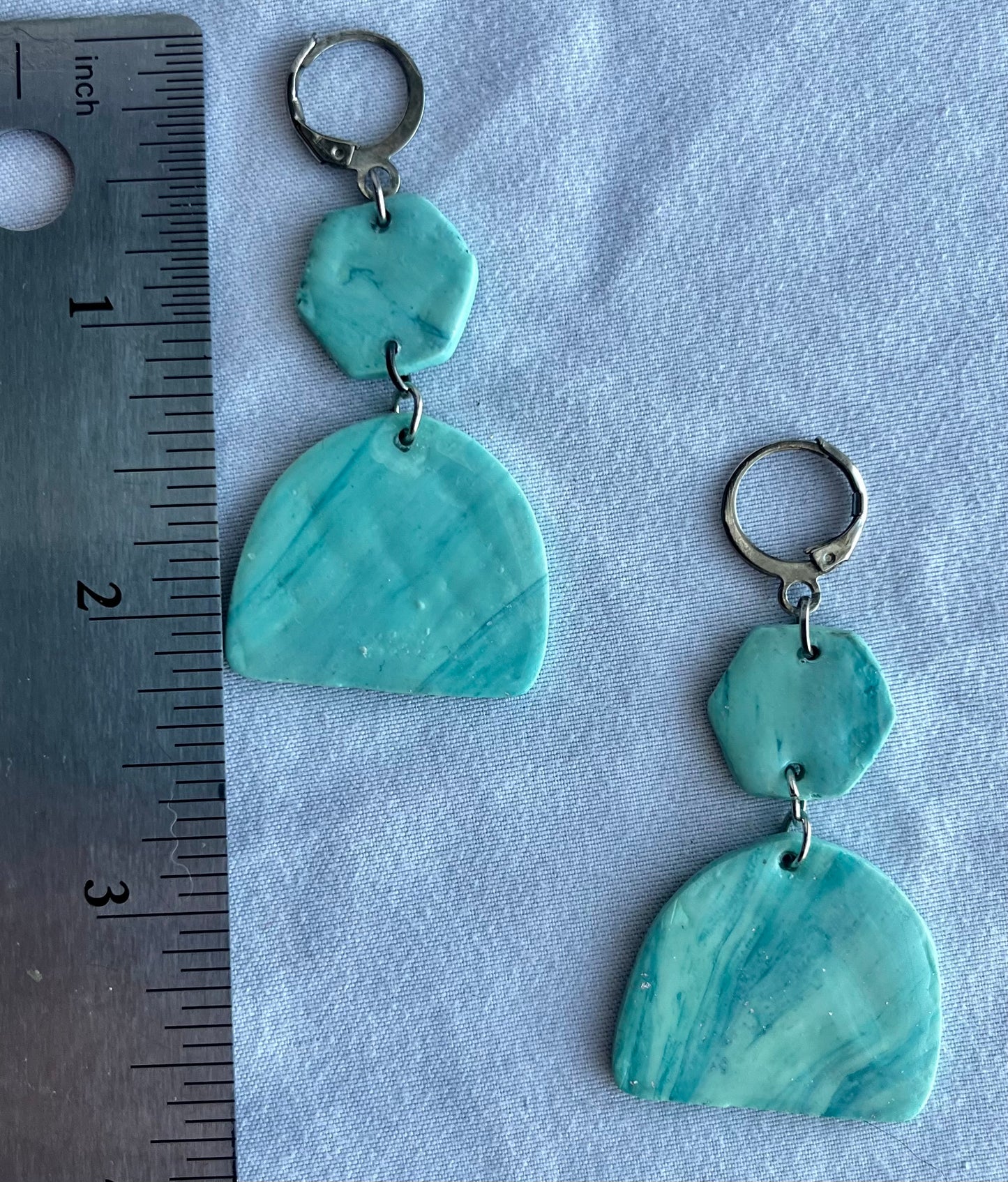 Blue Marble Earrings