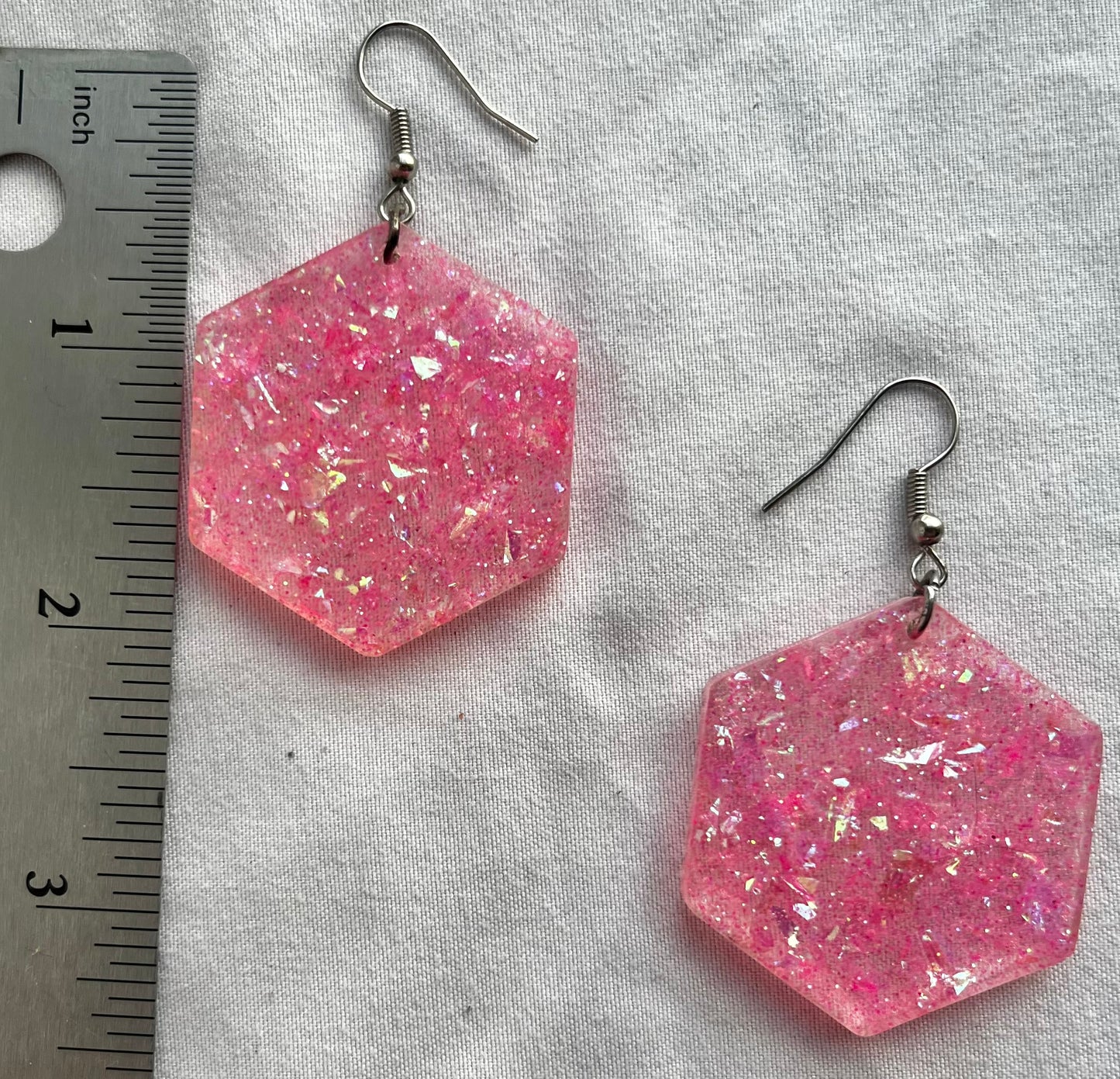 Holographic Hexagon Earrings