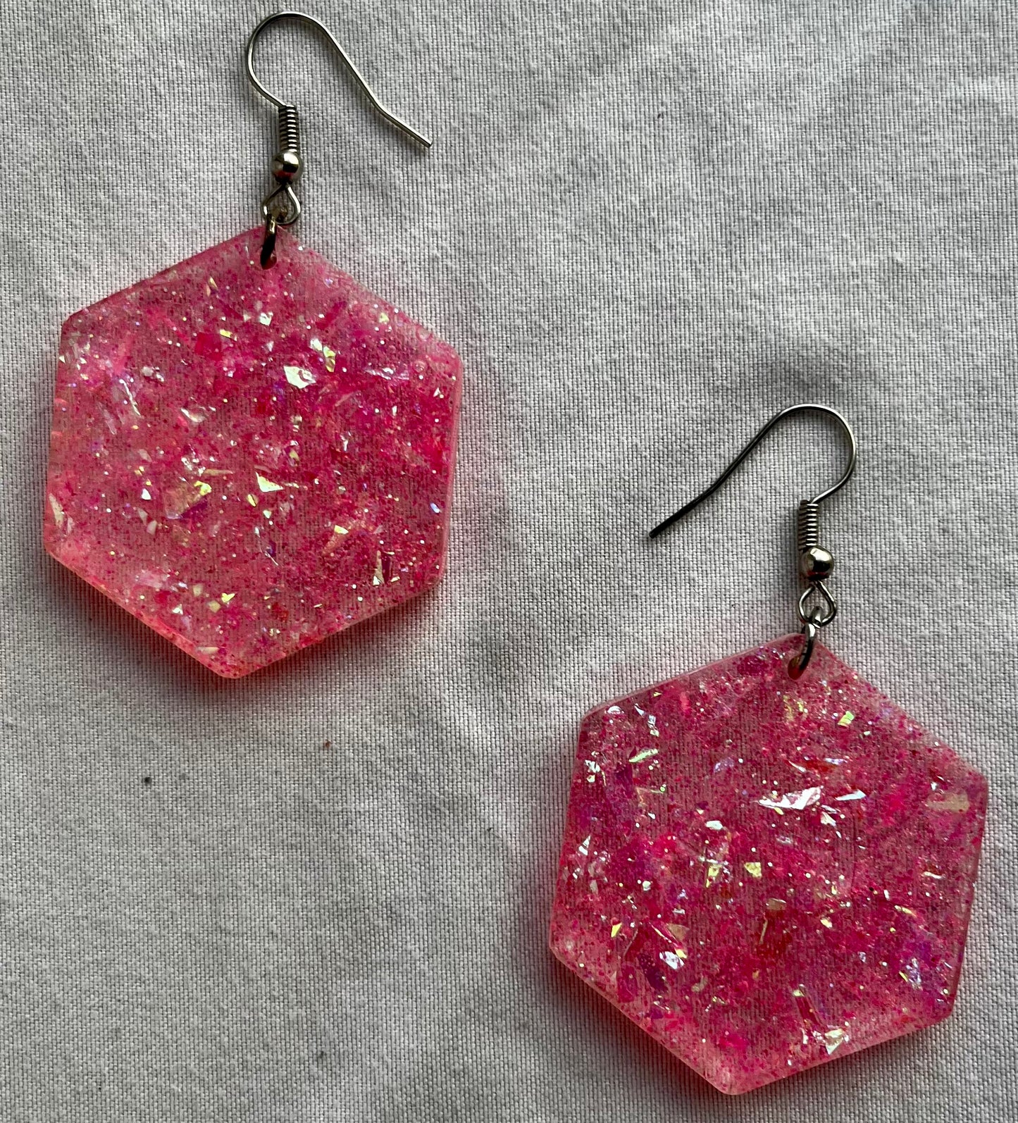 Holographic Hexagon Earrings