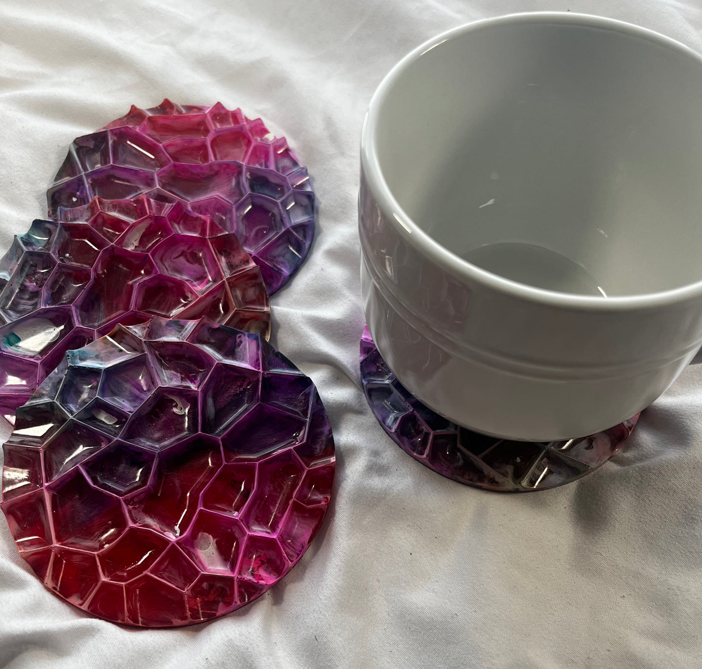 Pink Abstract Coaster Set