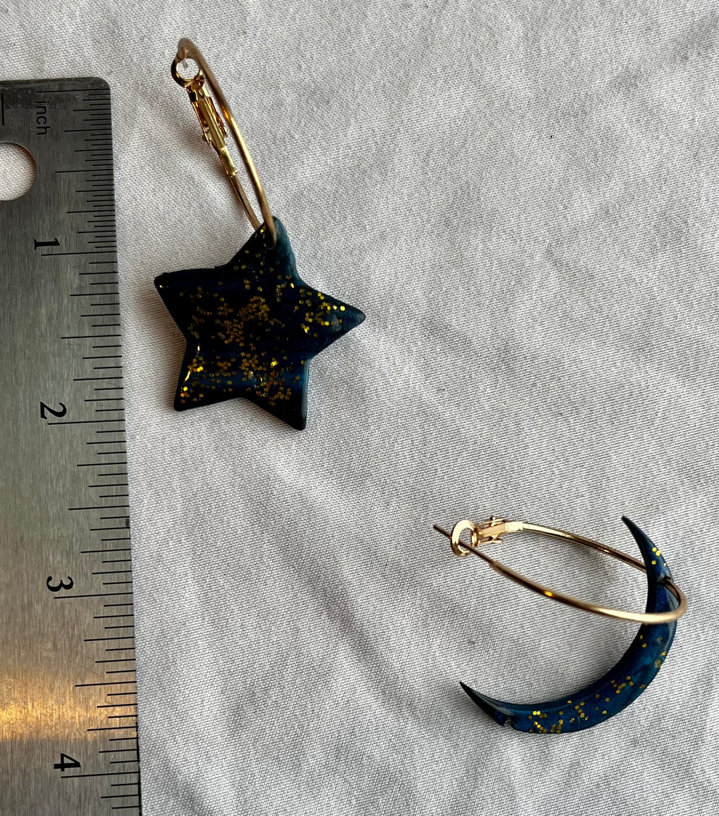 Air Element Star And Moon Hoops