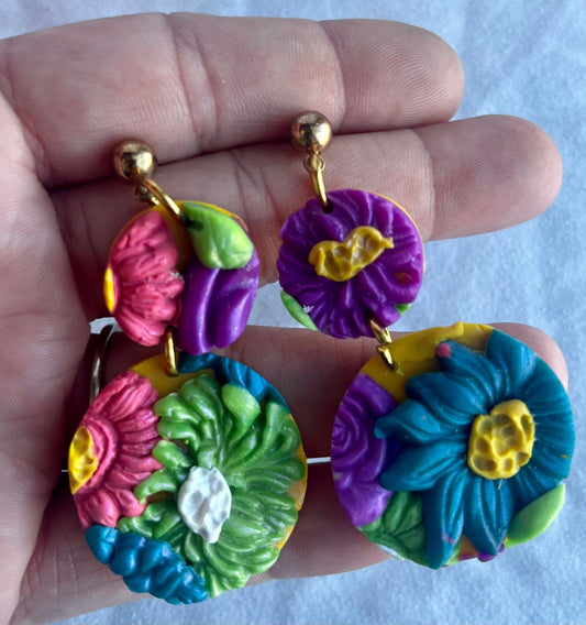 Textured Floral Earrings