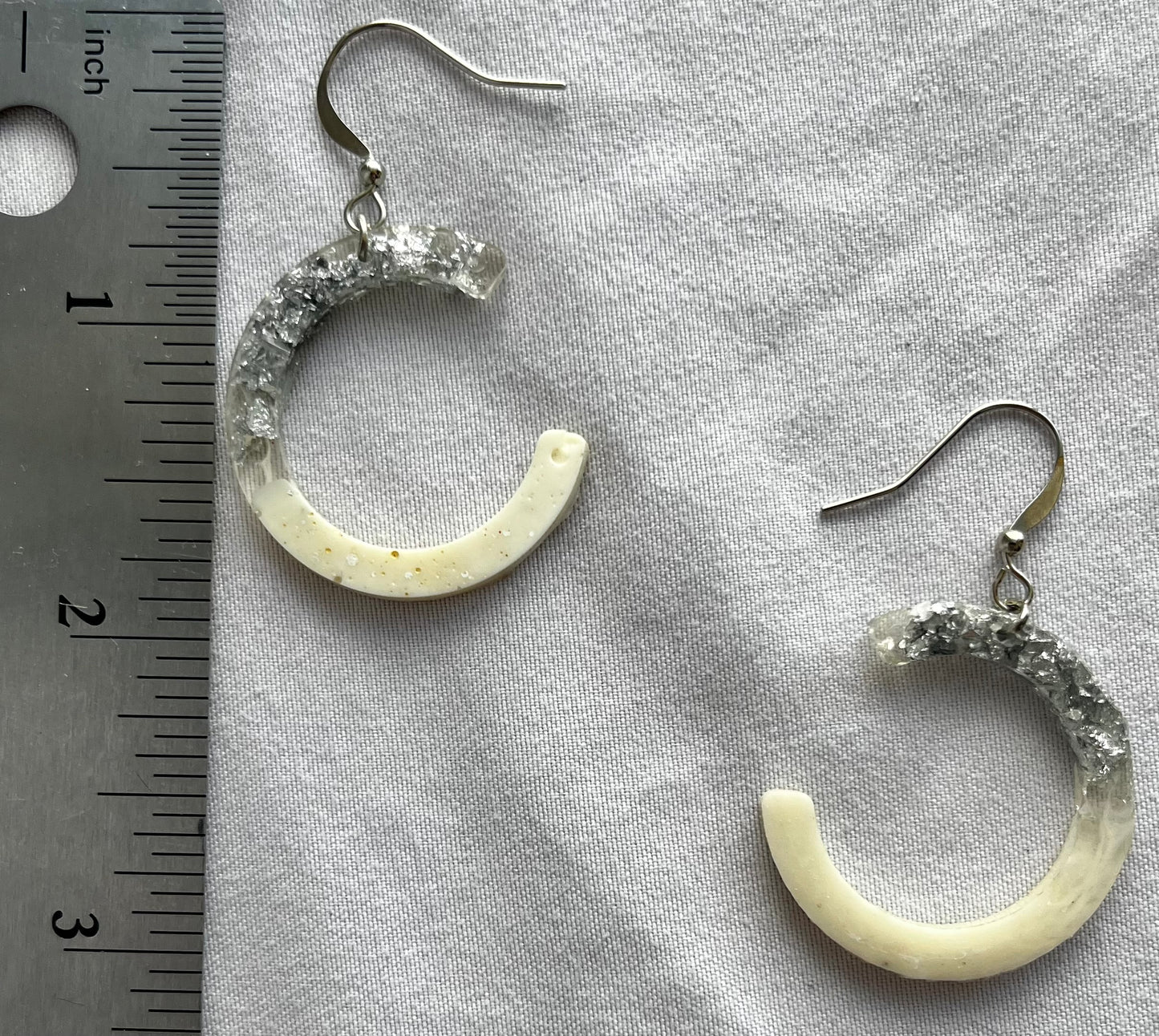 White Foil Flake Earrings