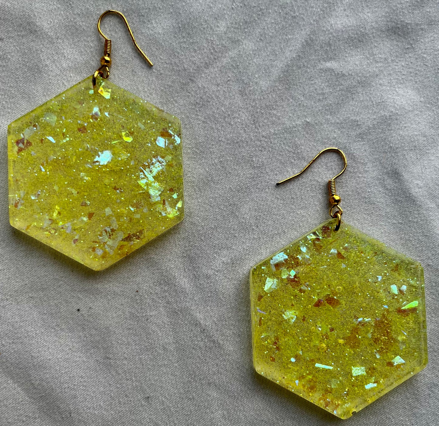 Holographic Hexagon Earrings