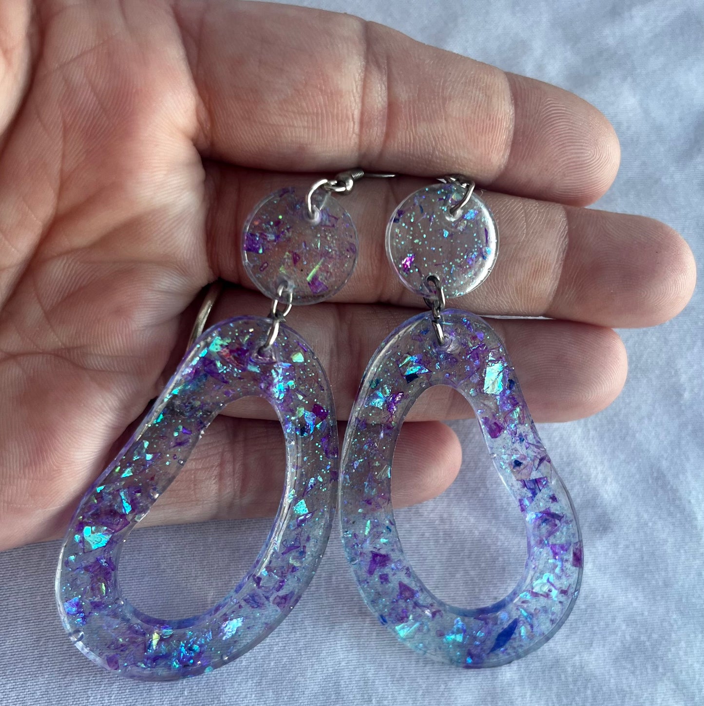 Blue Holographic Earrings