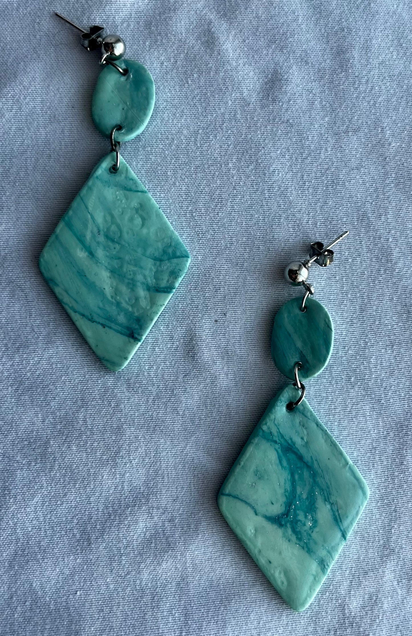 Blue Marble Earrings