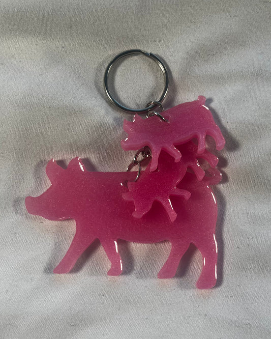 Pig Family Keychain