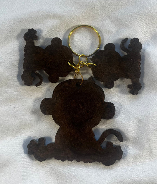 Monkey Family Keychain